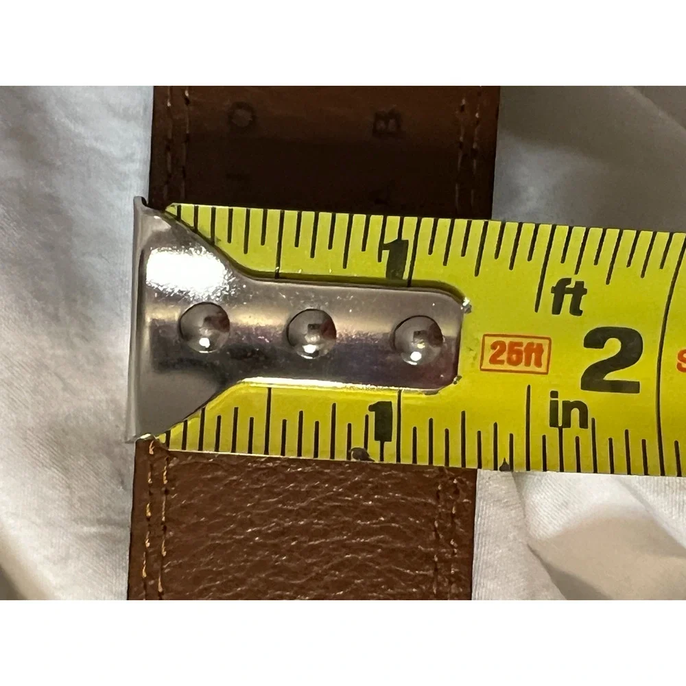 Joseph Abboud Mens Leather Belt Size 42/105 Brown Silver Brushed Buckle Italian